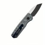 YF SMART Small Folding Pocket Knife - 1.96" Wharncliffe Blade, Two-Tone Black & Gray Finish, Textured G10 Handle, Gift For Men, Women For Everyday Carry, Camping, Hiking, Outdoor Activities