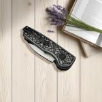 YF SMART Small Folding Pocket Knife - 1.96" Wharncliffe Blade, Two-Tone Black & Gray Finish, Textured G10 Handle, Gift For Men, Women For Everyday Carry, Camping, Hiking, Outdoor Activities