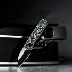 YF SMART Small Folding Pocket Knife - 1.96" Wharncliffe Blade, Two-Tone Black & Gray Finish, Textured G10 Handle, Gift For Men, Women For Everyday Carry, Camping, Hiking, Outdoor Activities