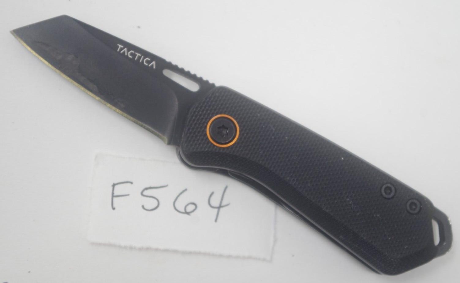 Black Tactica K.100 EDC Folder Pocket Knife Wharncliffe Manual Tactical Blade