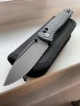 Asher Nomad Custom Knife - S90V, Blue Aluminum