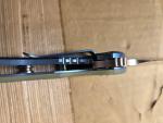 USED-Rick Hinderer Knives XM-24 SKINNY Wharncliffe SW S45VN Blade SW Blue L/S