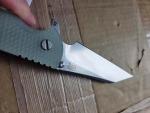 USED-Rick Hinderer Knives XM-24 SKINNY Wharncliffe SW S45VN Blade SW Blue L/S