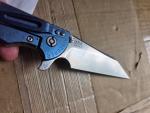 USED-Rick Hinderer Knives XM-24 SKINNY Wharncliffe SW S45VN Blade SW Blue L/S
