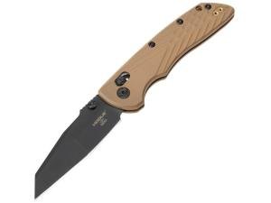 Hogue Deka ABLE Lock Folding Knife 3.25" CPM-MagnaCut Black Cerakote Modified Wharncliffe Blade, Flat Dark Earth Polymer Handles, AXIS/Crossbar Lock - 24367