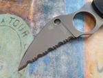 Spyderco Swick 6 Neck Knife, LC200N Wharncliffe Serrated Blade, Black G10 Handle