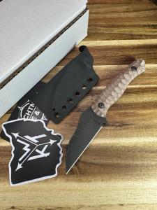 Wachtman Knife & Tool Kliff Micarta Stone Wharncliffe Fixed Steel Blade