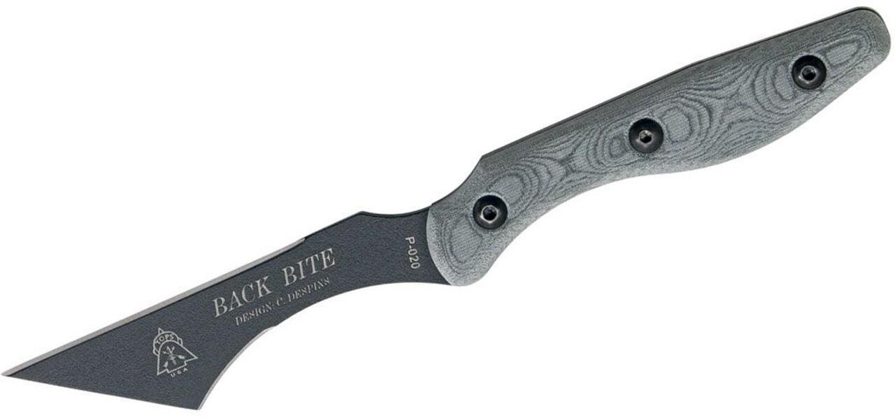 TOPS Knives BKBT-01 Back Bite Wharncliffe Fixed Blade 4" Plaine Edge