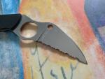 Spyderco Swick 6 Neck Knife, LC200N Wharncliffe Serrated Blade, Black G10 Handle