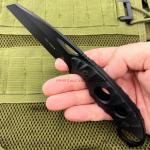 Tac-Force Black Gray Stonewash Full Tang Fixed Blade Wharncliffe Knife  + Sheath
