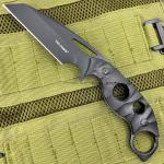Tac-Force Black Gray Stonewash Full Tang Fixed Blade Wharncliffe Knife  + Sheath