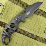 Tac-Force Black Gray Stonewash Full Tang Fixed Blade Wharncliffe Knife  + Sheath