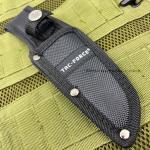 Tac-Force Black Gray Stonewash Full Tang Fixed Blade Wharncliffe Knife  + Sheath
