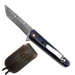 30 PCS LOT OF 8'' EDC Bearing-Assisted Pocket damascus knife With Sheath