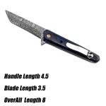 30 PCS LOT OF 8'' EDC Bearing-Assisted Pocket damascus knife With Sheath