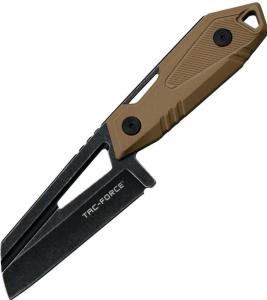 Tac Force Brown Stainless Steel Wharncliffe Fixed Blade Knife FIX021BR