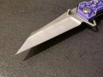 Purple Pocket Knife 8” Overall Size M Wharncliffe Blade Full Metal Skulls Assist