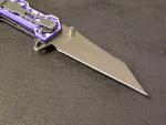 Purple Pocket Knife 8” Overall Size M Wharncliffe Blade Full Metal Skulls Assist