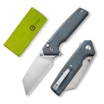 CIVIVI Amirite Pocket Knife, Folding Knife with 3.48" Nitro-V Modified Wharncliffe Blade G-10 Handle, Button Lock Knife For Men Gift C23028-1