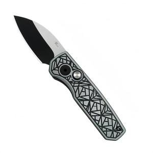 YF SMART Small Folding Pocket Knife - 1.96" Wharncliffe Blade, Two-Tone Black & Gray Finish, Textured G10 Handle, Gift For Men, Women For Everyday Carry, Camping, Hiking, Outdoor Activities