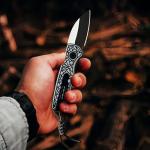 YF SMART Small Folding Pocket Knife - 1.96" Wharncliffe Blade, Two-Tone Black & Gray Finish, Textured G10 Handle, Gift For Men, Women For Everyday Carry, Camping, Hiking, Outdoor Activities