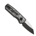 YF SMART Small Folding Pocket Knife - 1.96" Wharncliffe Blade, Two-Tone Black & Gray Finish, Textured G10 Handle, Gift For Men, Women For Everyday Carry, Camping, Hiking, Outdoor Activities