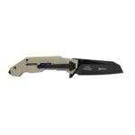 MTECH USA Licensedy by USMC Pocket Folding Knife, 8.20" Overall Length, 3.25" Wharncliffe Blade, G10 Handle, Glass Breaker, EDC (Tan)