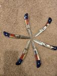 10 PCS Custom LOT OF TEXAS FLAG HANDLE FOLDING KNIFE WITH SHEATH