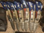 10 PCS Custom LOT OF TEXAS FLAG HANDLE FOLDING KNIFE WITH SHEATH
