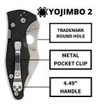 Spyderco Yojimbo 2 Specialty Tactical Knife with 3.2" CPM S30V Steel Black Wh...