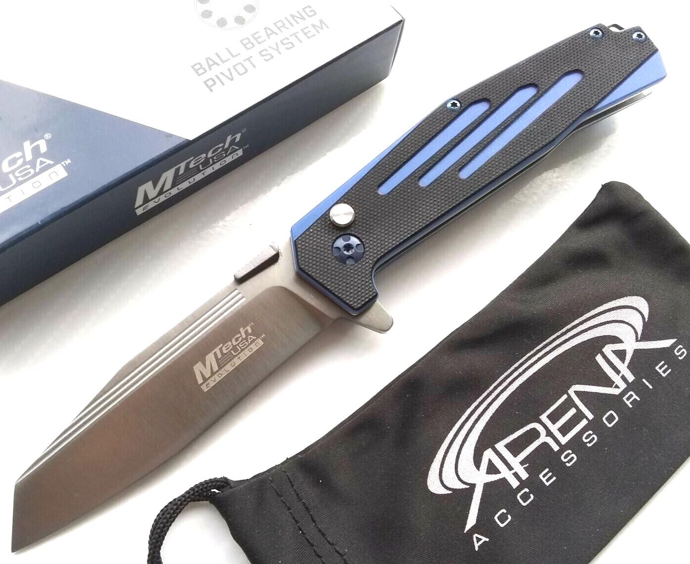 Ball Bearing Pivot G10 Pocket Knife D2 Button Lock Wharncliffe Tip Up Blade EDC