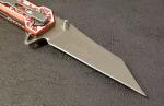 Red Pocket Knife 8” Overall Size M Wharncliffe Blade Full Metal Skulls Assist
