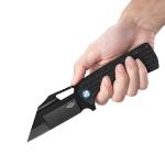 OKNIFE Heron L1 Folding Tactical Knife with D2 Steel Wharncliffe Blade Black