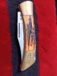 Vintage CASE XX USA 5197L SS Stag Bone Lockback Folding Knife Brass Bolsters