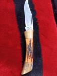 Vintage CASE XX USA 5197L SS Stag Bone Lockback Folding Knife Brass Bolsters
