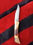 Vintage CASE XX USA 5197L SS Stag Bone Lockback Folding Knife Brass Bolsters
