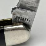 Vintage 1981 Case XX Muskrat Pocket Knife Dark Bone 9 Dot Two Blades