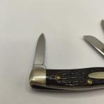 Vintage 1981 Case XX USA STOCKMAN KNIFE #63032 9 Dot Bone Jigged Handle 3 Blades