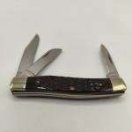 Vintage 1981 Case XX USA STOCKMAN KNIFE #63032 9 Dot Bone Jigged Handle 3 Blades