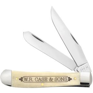CASE XX KNIVES VINTAGE W.R. CASE & SONS LOGO SMOOTH NATURAL BONE TRAPPER 6254 SS