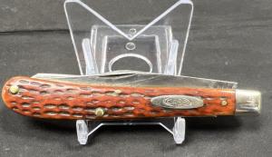 Vintage 1940-64 Case XX Slimline Trapper Red Bone Pocket Knife