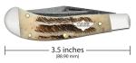 Case xx Knives Saddlehorn 77465 Damascus Vintage Bone 1/1400 Pocket Knife