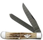 Case xx Knife Trapper 77460 Damascus Vintage Bone 1/1400 Pocket Knives