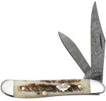 Case xx Knife Peanut 77467 Damascus Vintage Bone 1/1400 Pocket Knives
