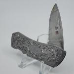 Vintage Al Mar Seki Japan Filigree Folding 5" Long Opened