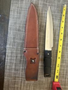 VINTAGE AL MAR RYOBI Outdoor Knife With Leather Case Ship From Japan