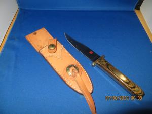 Vintage Al Mar 8507 TW Seki Japan Bowie Dagger Knife W/Sheath  NOS Number 80/200