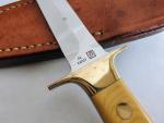 AL MAR FANG KNIFE  MICARTA HANDLE  TAPERED TANG LEATHER SHEATH USA SEKI-JAPAN