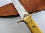 AL MAR FANG KNIFE  MICARTA HANDLE  TAPERED TANG LEATHER SHEATH USA SEKI-JAPAN