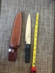 VINTAGE AL MAR RYOBI Outdoor Knife With Leather Case Ship From Japan